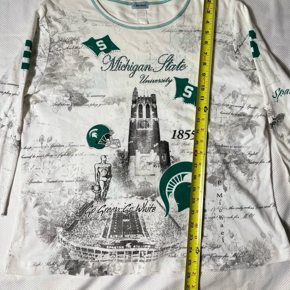Vintage 90s Michigan state Spartans all over doublesided long sleeve size L - Picture 4 of 7